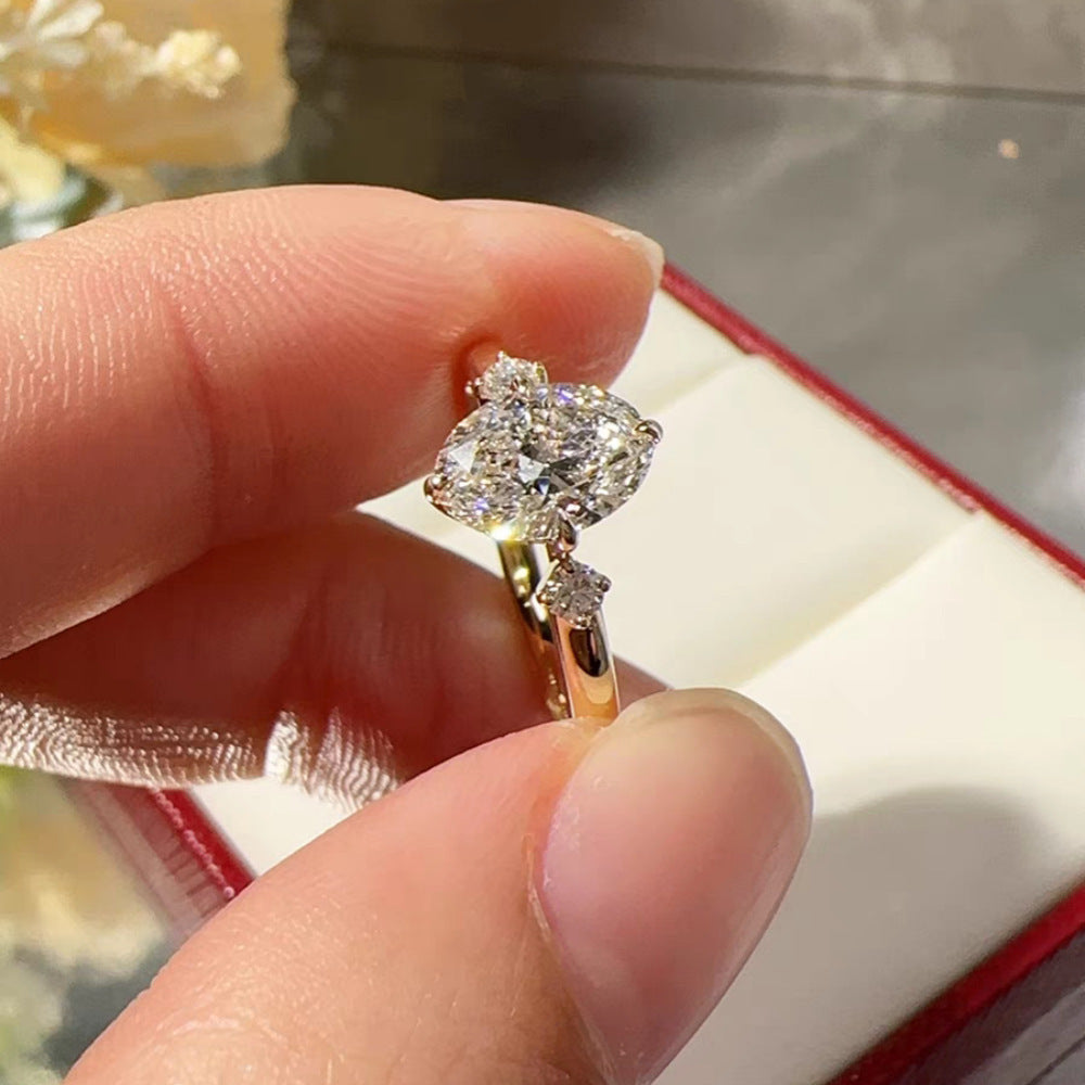 Wholesale Autumn and Winter Flash Diamond Zircon Does Not Fade High-end Luxury Sterling Silver Rings